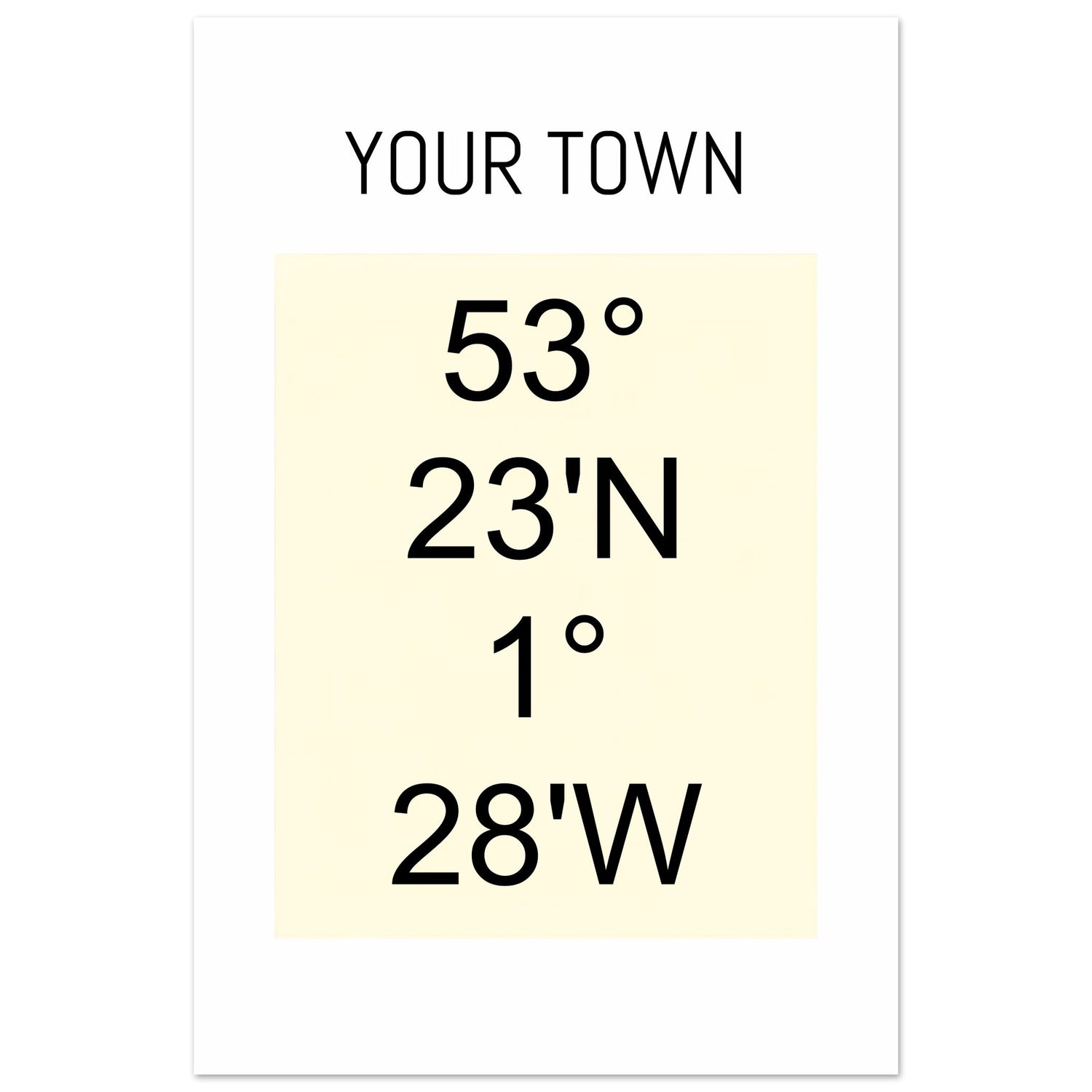 Personalized Map or Custom Location Coordinates Poster Print | Minimalist Unframed Wall Art Decor A3 A4 A5 30x45 cm 12x18″ Beige and Black