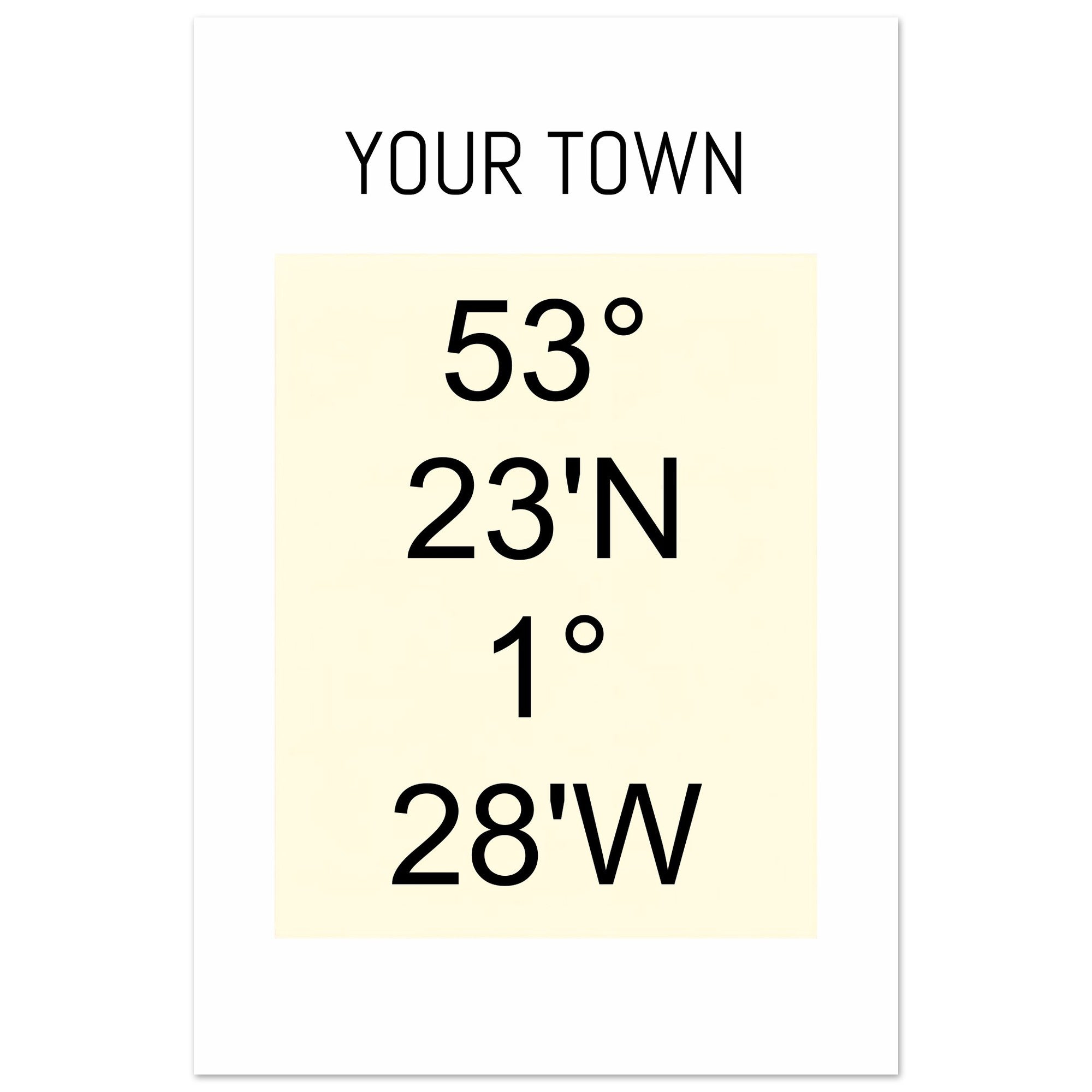 Personalized Map or Custom Location Coordinates Poster Print | Minimalist Unframed Wall Art Decor A3 A4 A5 30x45 cm 12x18″ Beige and Black