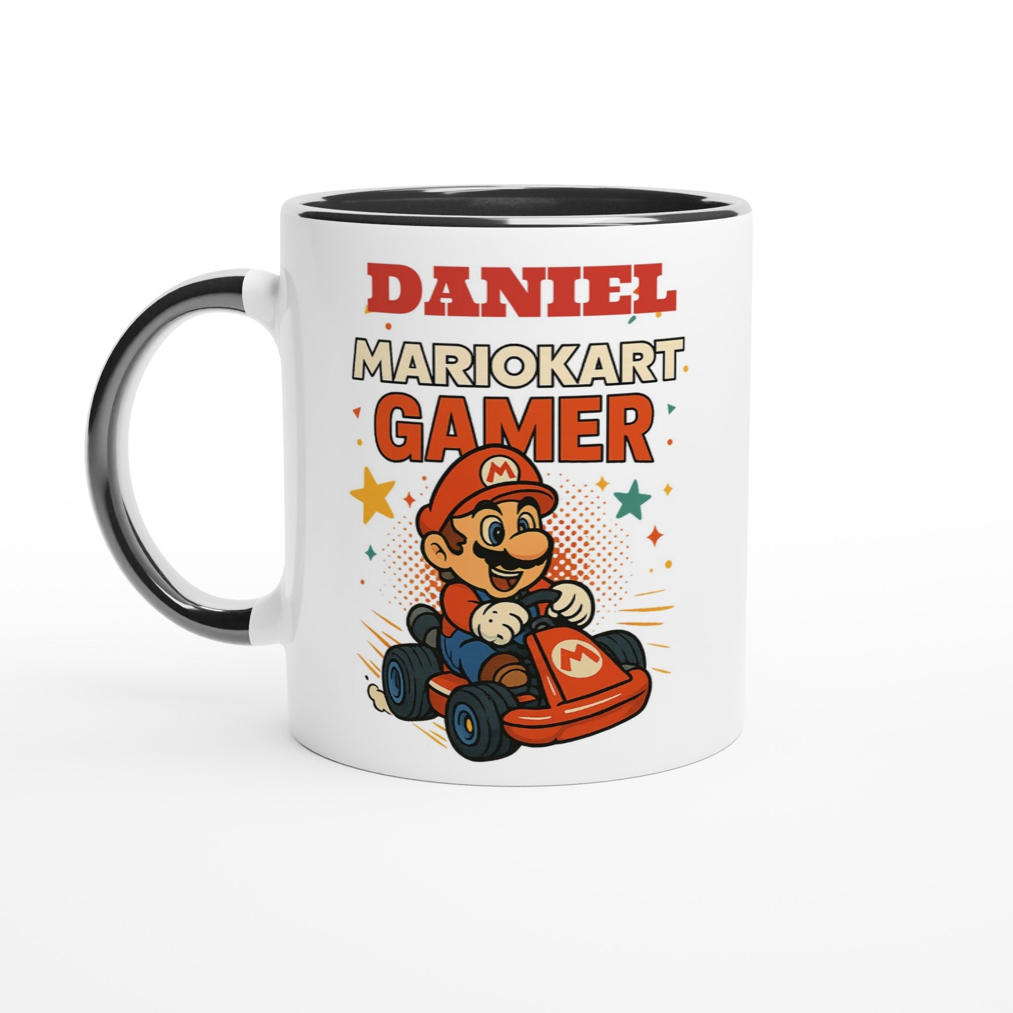 Custom Mario Kart Gamer Mug – Funny Gift for Gamers – 11oz Coffee Cup Ceramic Black