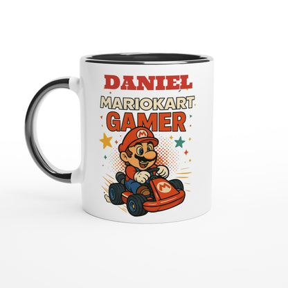 Custom Mario Kart Gamer Mug – Funny Gift for Gamers – 11oz Coffee Cup Ceramic Black