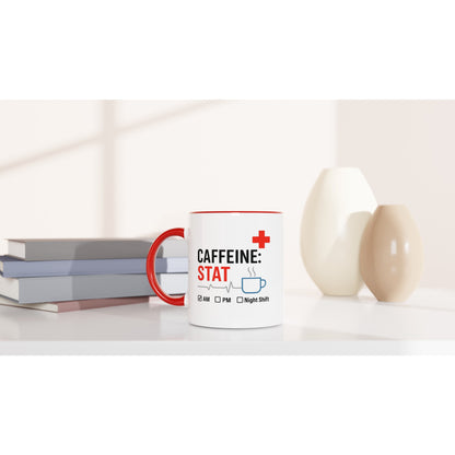 Funny Nurse Mug - Caffeine STAT Coffee Cup - Gift for Day Night Shift Healthcare Heroes - NHS