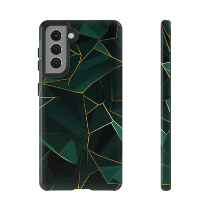 Emerald Veil - Geometric Luxe Phone Case Samsung Galaxy S21 Glossy