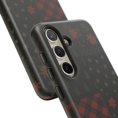 Black Festive Phone Case - Christmas Phone Cover - Tough Design