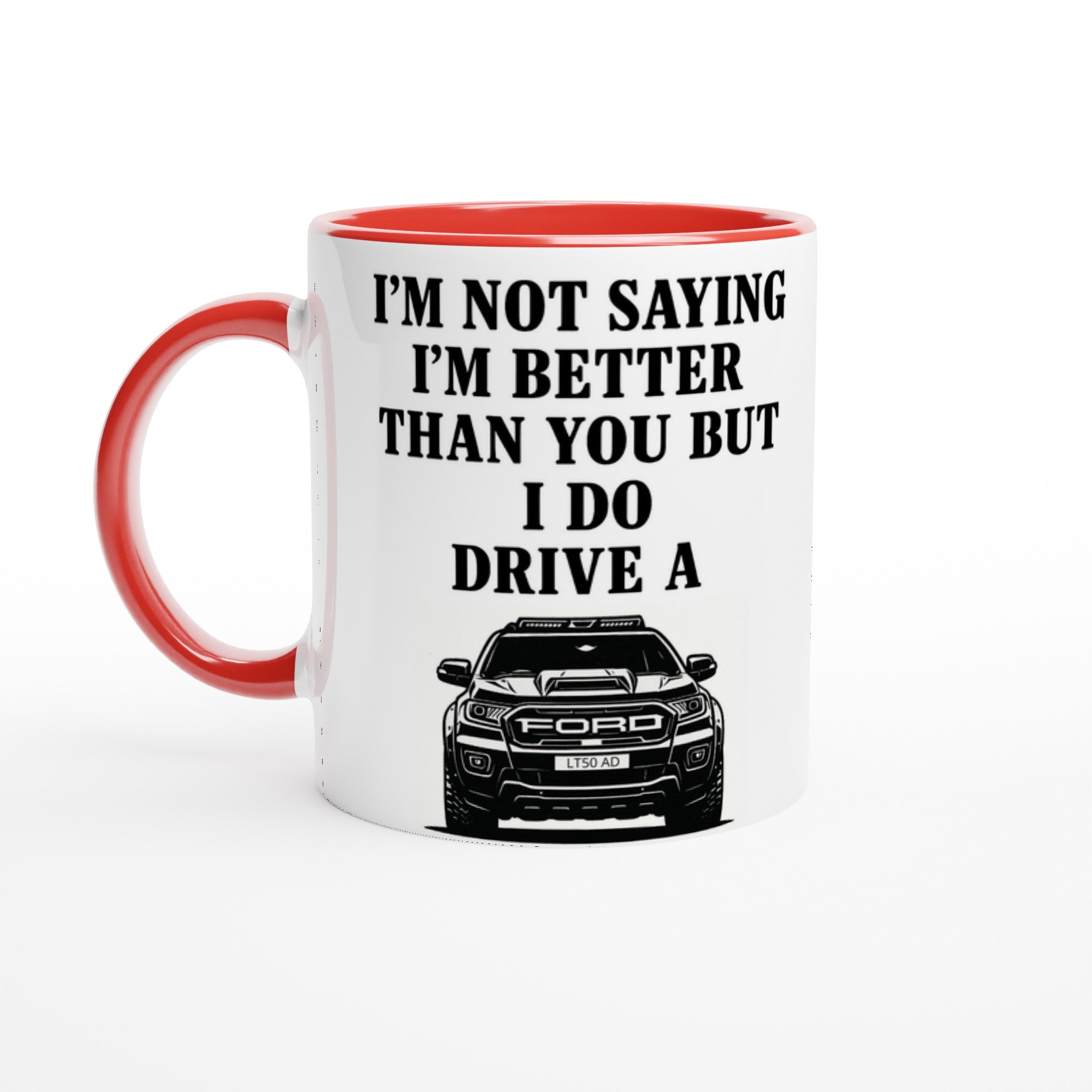 Personalized Ford Ranger Wildtrak Mug - Modified Car Lover Dad Gift 11oz - Add Your Own Name and Number Plate