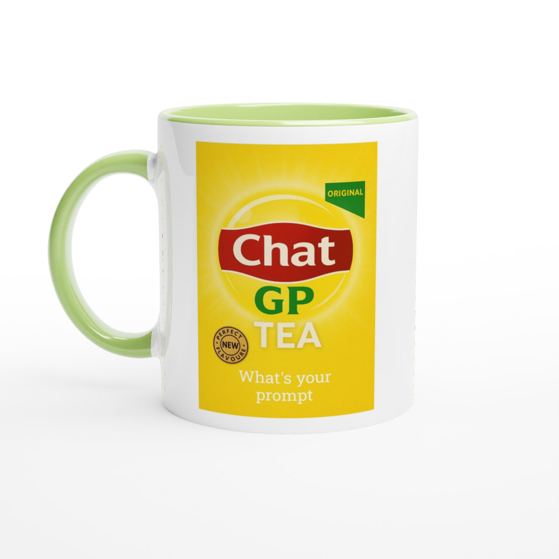 Chat GP Tea Mug - Perfect Gift for AI Lovers & ChatGPT Fans - 11oz Ceramic Coffee Cup Ceramic Green