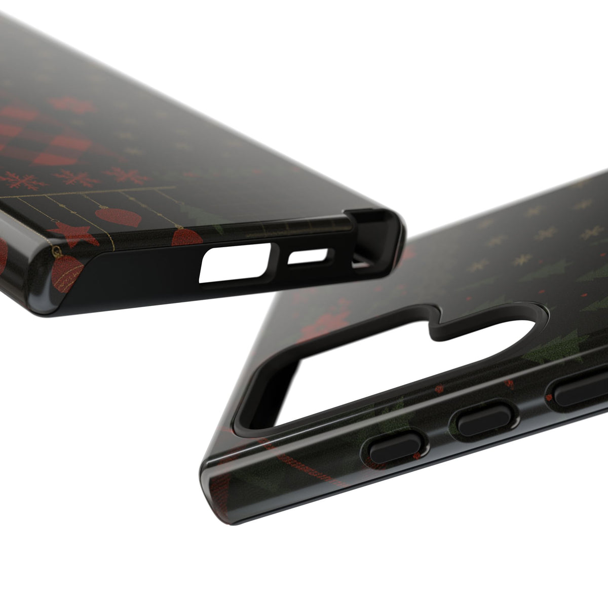 Black Festive Phone Case - Christmas Phone Cover - Tough Design