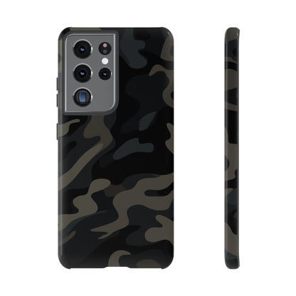 Black Camouflage Phone Case for iPhone, Samsung and Google Pixel Samsung Galaxy S21 Ultra Glossy