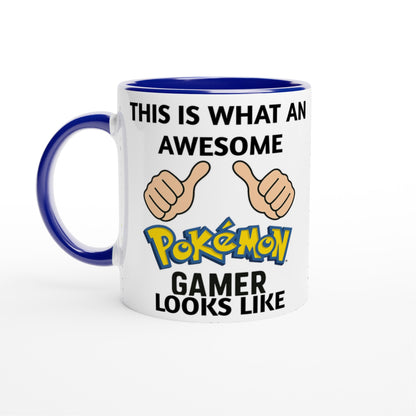 Pokémon Gamer Mug – Funny Gift for Nintendo Fans – This Is What an Awesome Pokémon Gamer Looks Like – 11oz Coffee Cup for Kids &amp; Teens Ceramic Blue