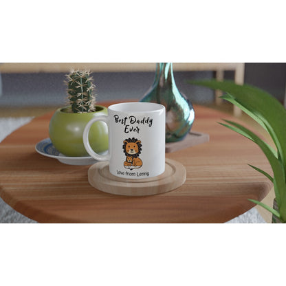 Personalized Lion Best Daddy Ever Mug, Lion Cub Cup,Fathers Day Gift, Coffee Mug, Tea Mug, White 11oz Ceramic Mug