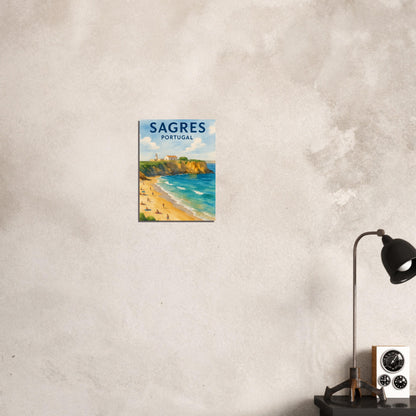 Sagres Portugal Beach Art Print – Coastal Watercolor Poster, Unframed Travel Wall Art in A3/A4 Sizes 30x40 cm 12x16″