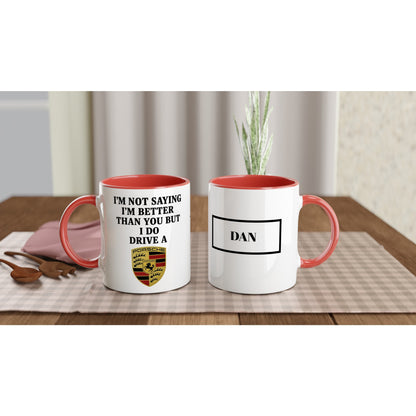 Porsche Passion: Personalized Ceramic Coffee Mug Ceramic Red