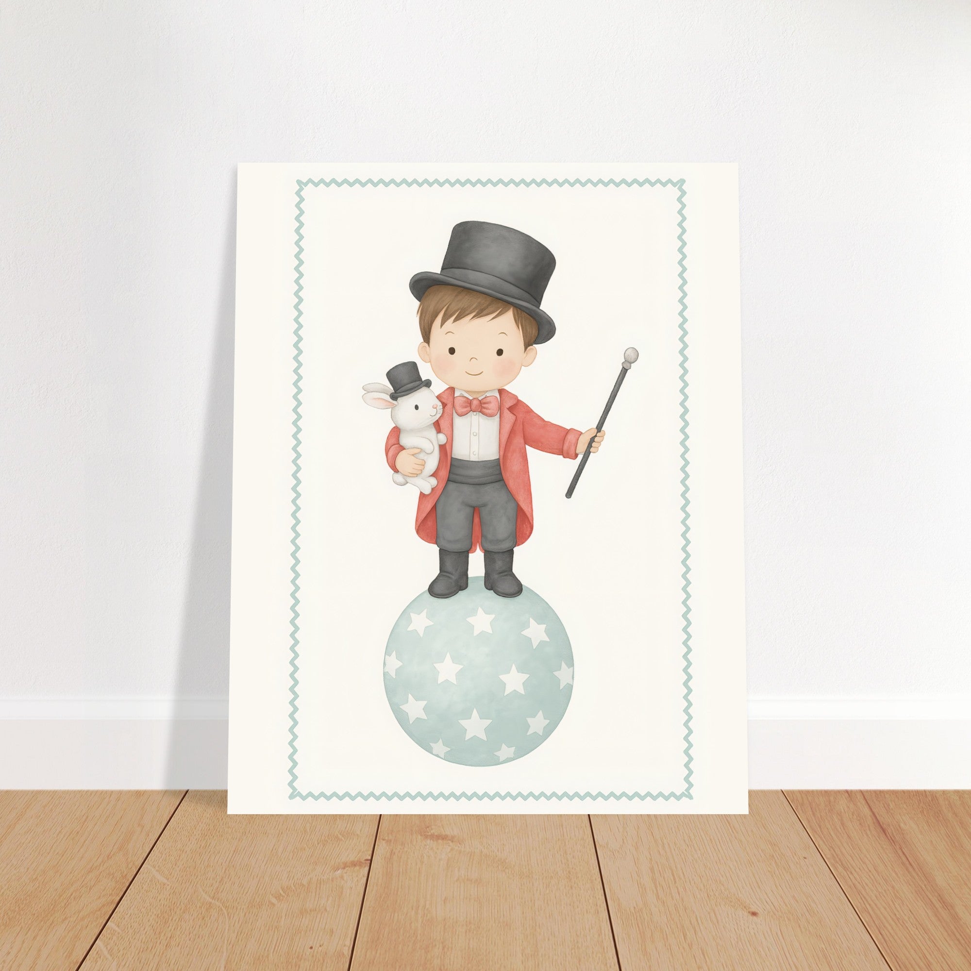 Circus Boy Poster Print - Classic Matte Art for Kids Nursery - Fun &amp; Whimsical Decor Print 40x50 cm 16x20″