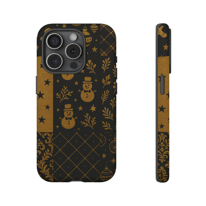 Black Festive Phone Case | Christmas Gift | Holiday Decor | Snowman Design | Tough Cases | Winter Celebration iPhone 15 Pro Matte