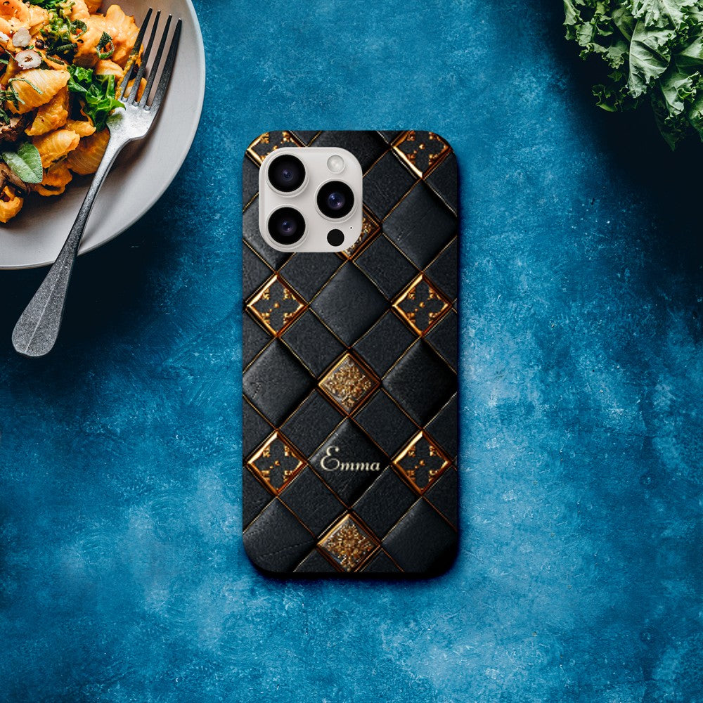 Personalized iPhone 16 and 15 Pro Max Cover,Luxury Checkers Pattern Tough Case,Custom Design,iPhone 16,15,14,13,12,11