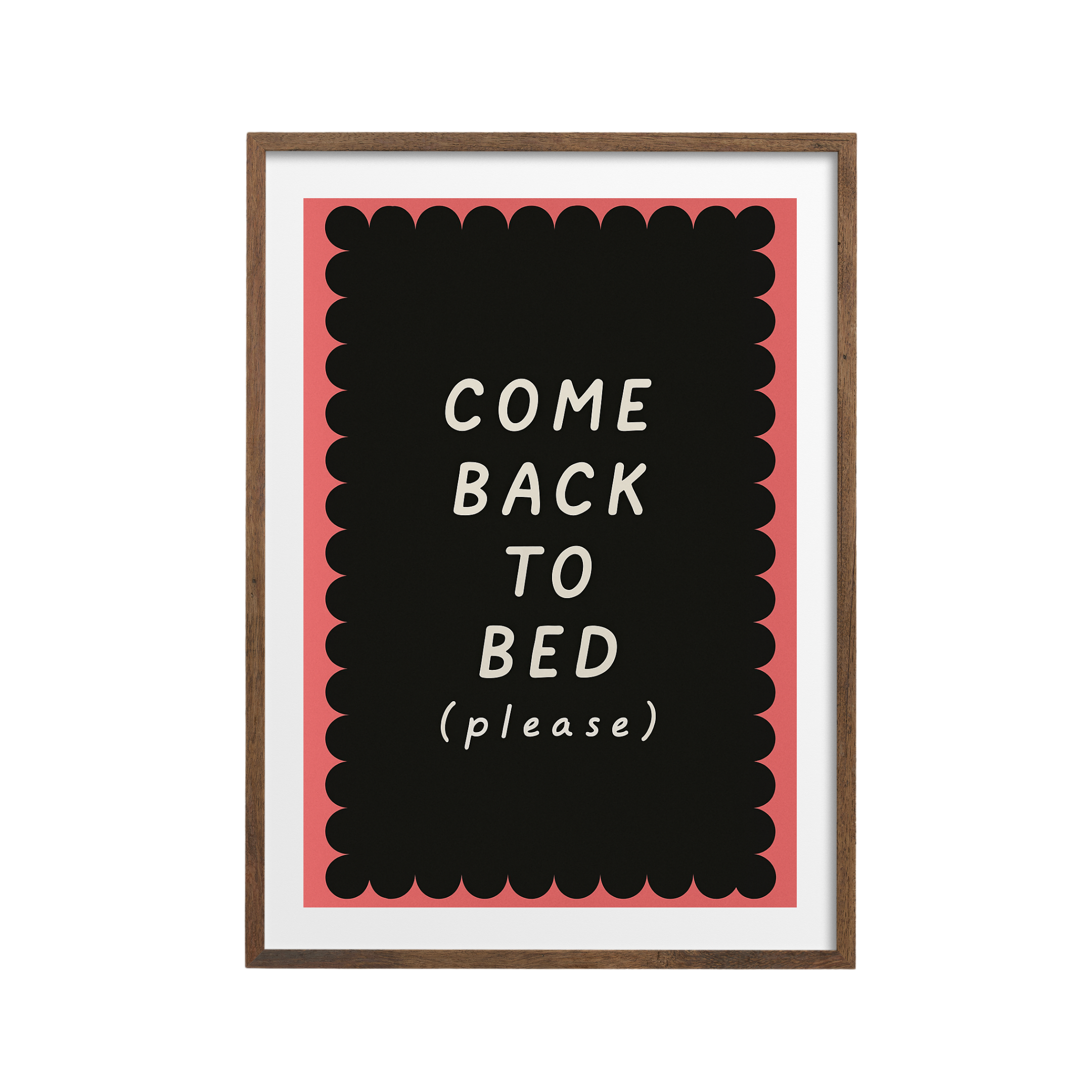 Come Back to Bed Poster - Romantic Pink &amp; Black Wall Art | Pastel Bedroom Decor Print A1 (59.4 x 84.1 cm)