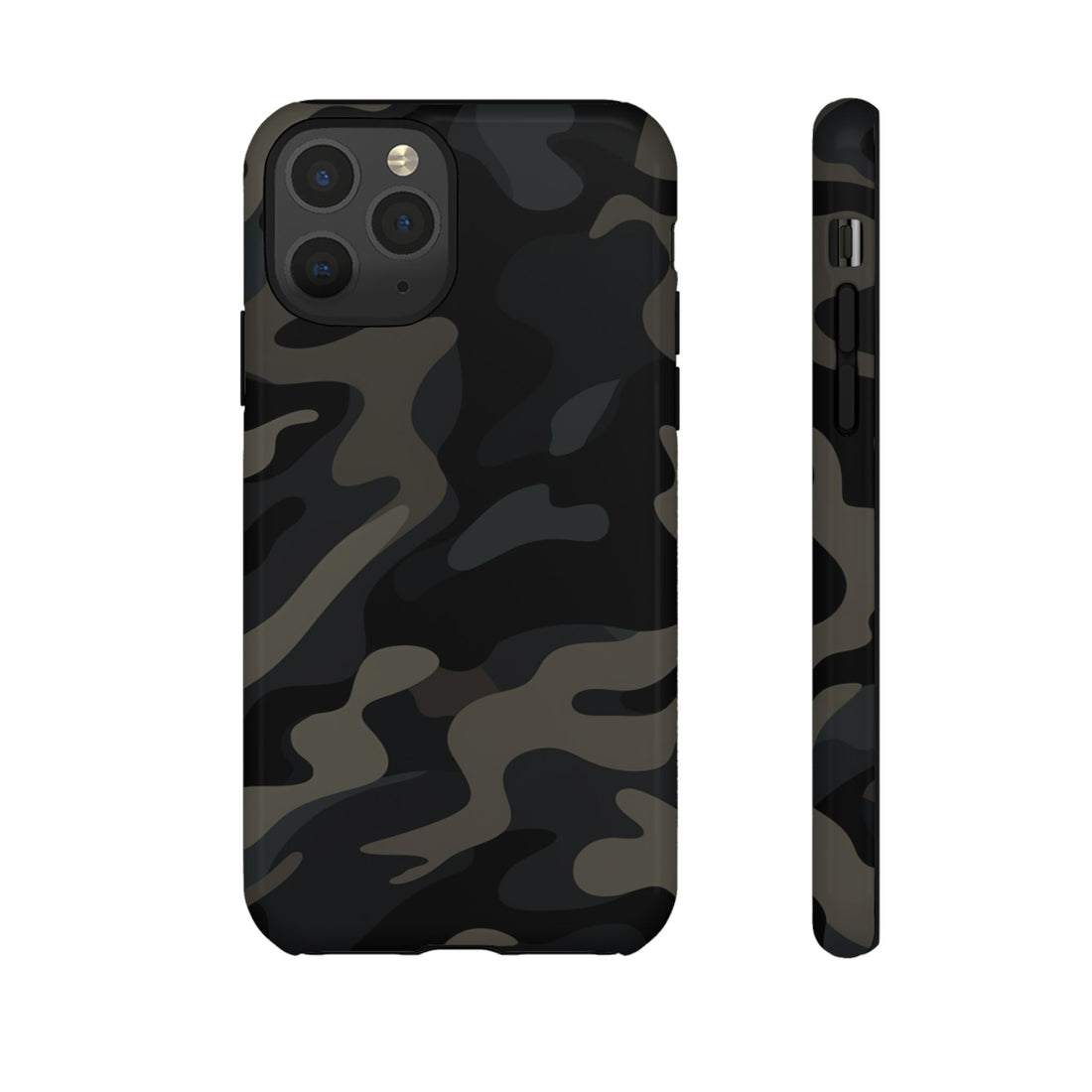 Black Camouflage Phone Case for iPhone, Samsung and Google Pixel iPhone 11 Pro Glossy