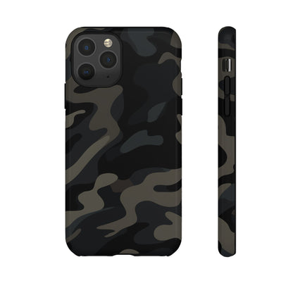 Black Camouflage Phone Case for iPhone, Samsung and Google Pixel iPhone 11 Pro Glossy