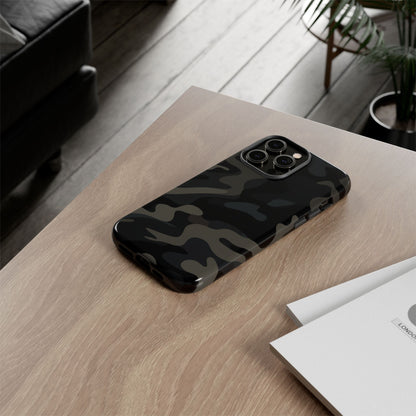 Black Camouflage Phone Case for iPhone, Samsung and Google Pixel