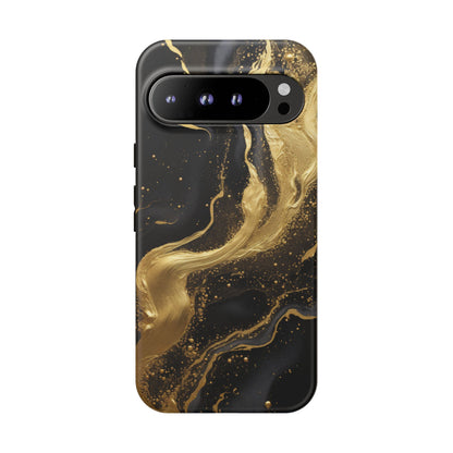 Golden Flow - Black &amp; Gold Marble Luxe Phone Case Google Pixel 9 Pro XL Matte