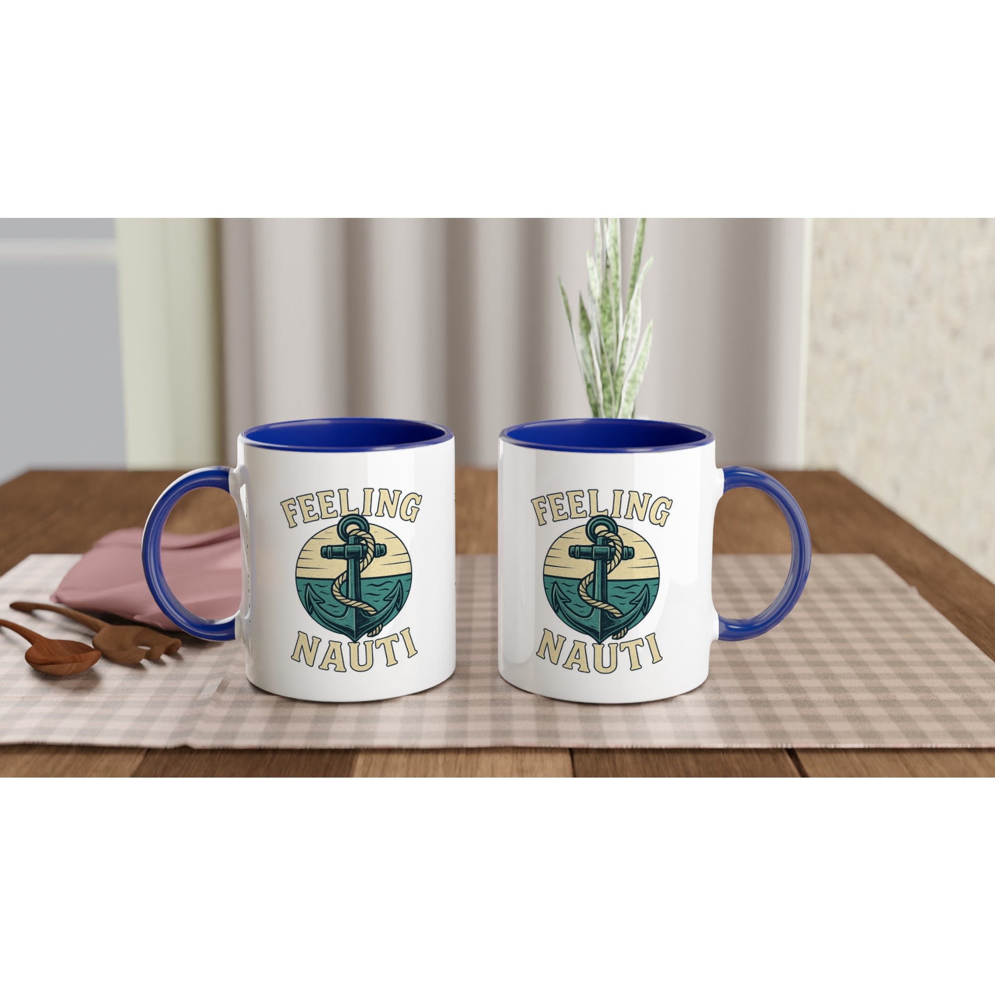 Feeling Nauti Mug - Ceramic Coffee Cup for Sailors &amp; Sea Lovers - Nautical Gift