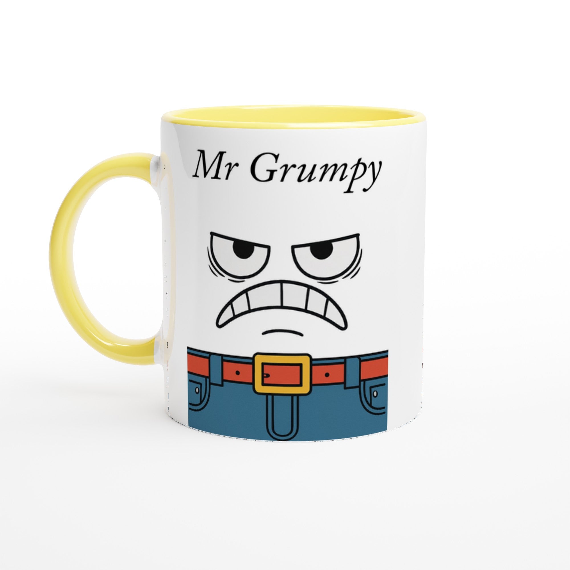 Mr Grumpy Mug – Funny Ceramic Coffee Cup – Gift for Coffee Lovers – Dishwasher &amp; Microwave Safe Ceramic Yellow