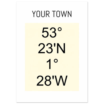 Personalized Map or Custom Location Coordinates Poster Print | Minimalist Unframed Wall Art Decor A3 A4 A5