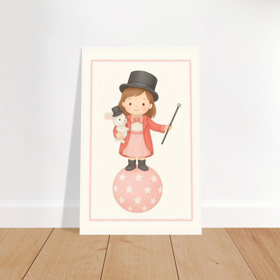 Whimsical Circus Girl Poster - Classic Wall Art for Kids Nursery - Fun & Playful Decor Print 28x43 cm XL (11x17″)