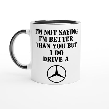 Personalized Mercedes Benz Mug - Custom Car Lover Gift - 11oz Ceramic Mug in Colors Ceramic Black