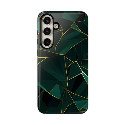 Emerald Veil - Geometric Luxe Phone Case Samsung Galaxy S24 Plus Glossy