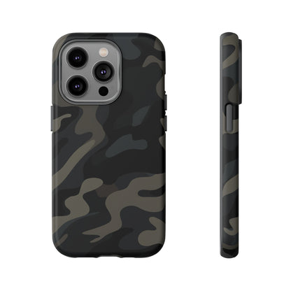 Black Camouflage Phone Case for iPhone, Samsung and Google Pixel iPhone 14 Pro Matte