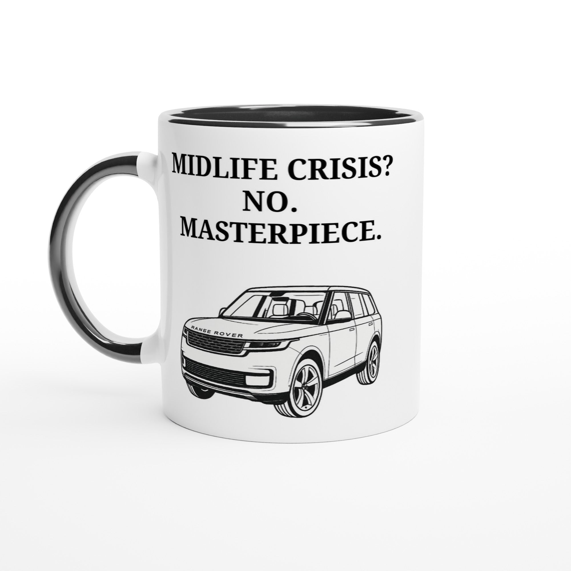 Funny Range Rover Mug – 11oz Luxury Car Driver Gift, Bold Statement Coffee Cup, Land Rover, Range Rover Gen 3 Lover Gift for Him or Her Ceramic Black
