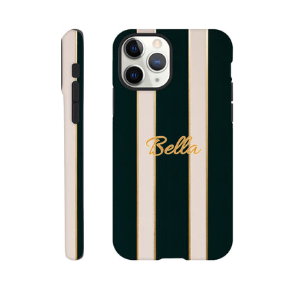Elegant Striped Phone Case - Black &amp; Cream Design with Gold Accents for iPhone &amp; Samsung | Luxury Protection iPhone 11 Pro