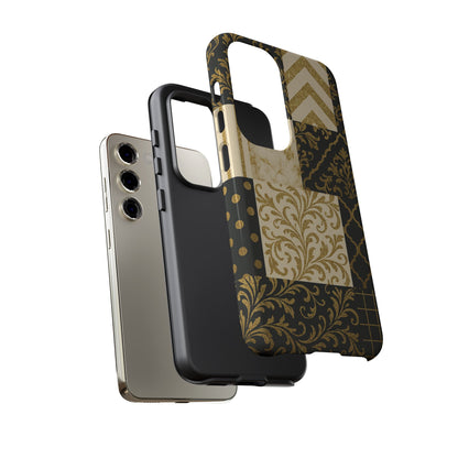 Phone Case, Luxury Black and Gold Festive Design for Christmas Gift, Holiday Decor, Tough Cases, Winter Celebration, Elegant iPhone Cover