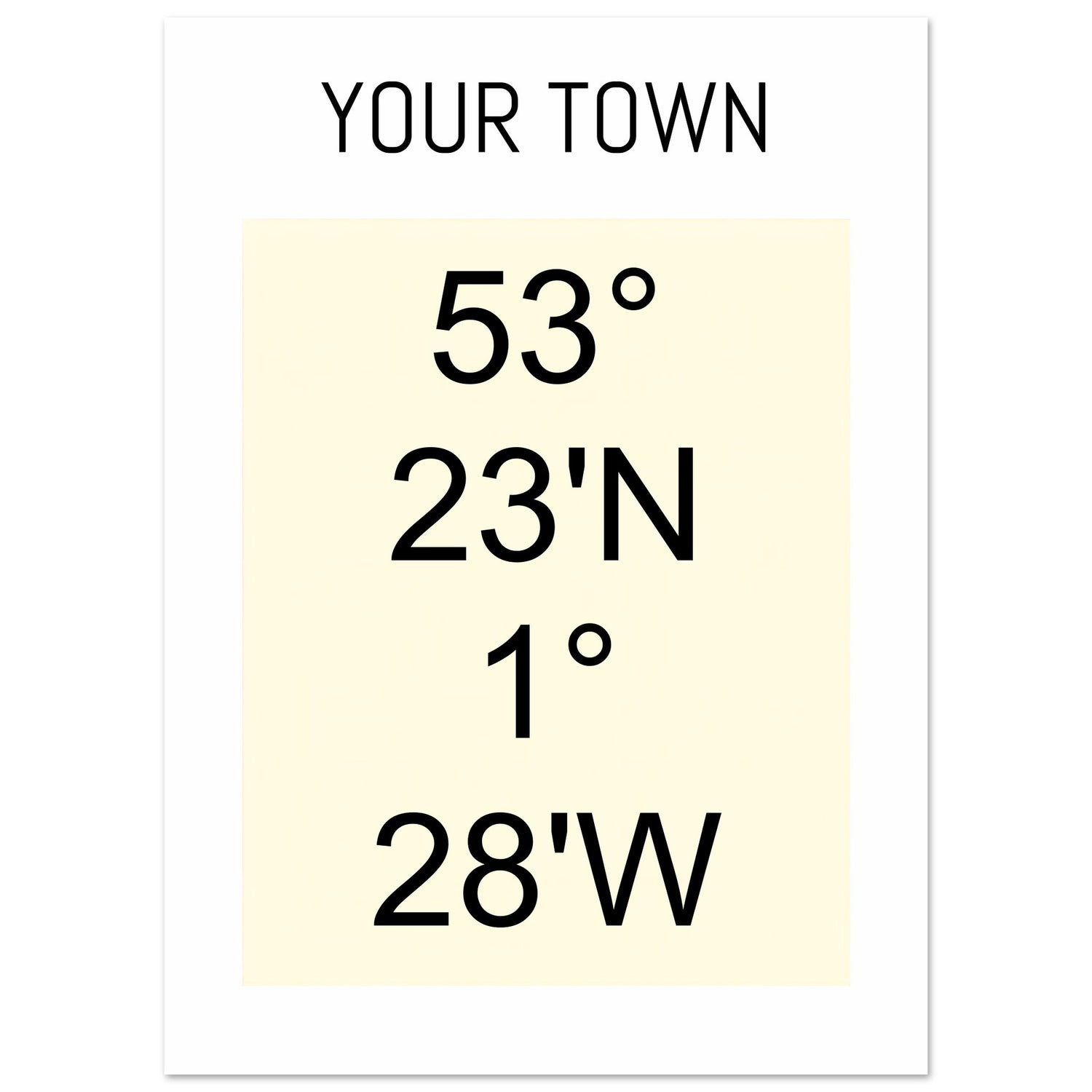 Personalized Map or Custom Location Coordinates Poster Print | Minimalist Unframed Wall Art Decor A3 A4 A5 13x18 cm 5x7″ Beige and Black