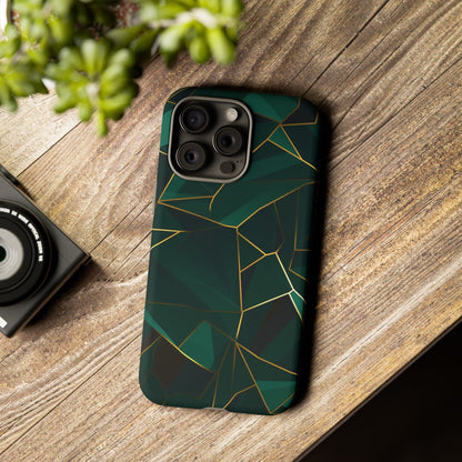 Emerald Veil - Geometric Luxe Phone Case