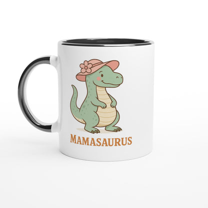 Mamasaurus Mug - Cute Dinosaur Coffee Cup - Perfect Gift for Moms Ceramic Black