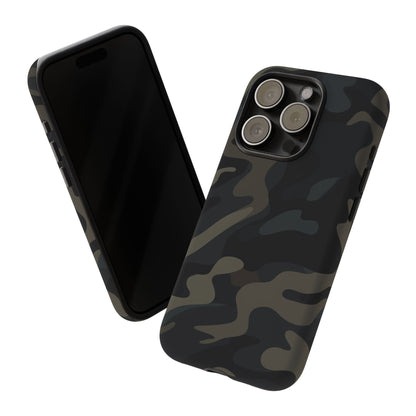 Black Camouflage Phone Case for iPhone, Samsung and Google Pixel