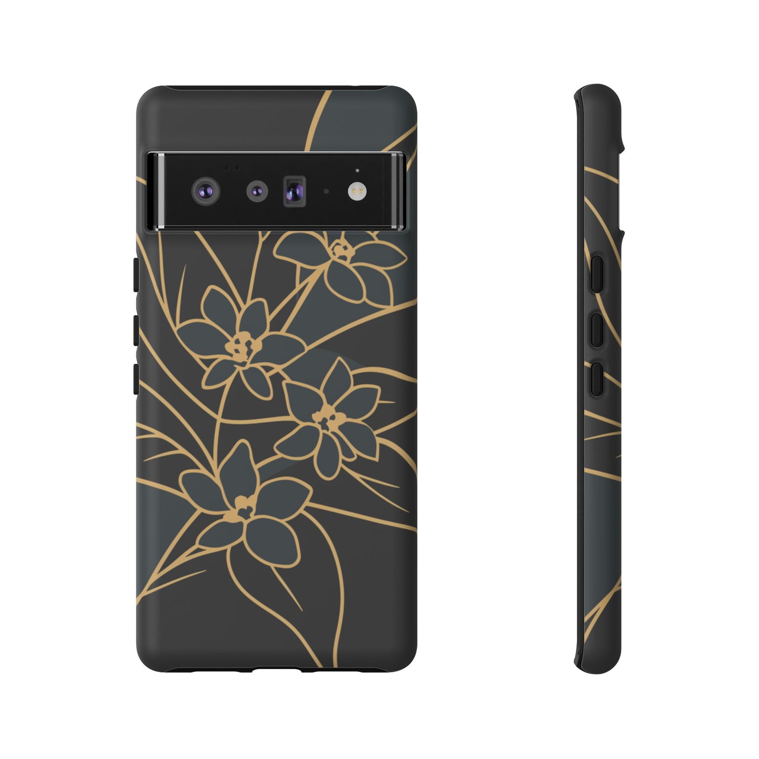 Golden Bloom - Elegant Floral Line Art Phone Case Google Pixel 6 Pro Matte