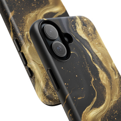 Golden Flow - Black &amp; Gold Marble Luxe Phone Case