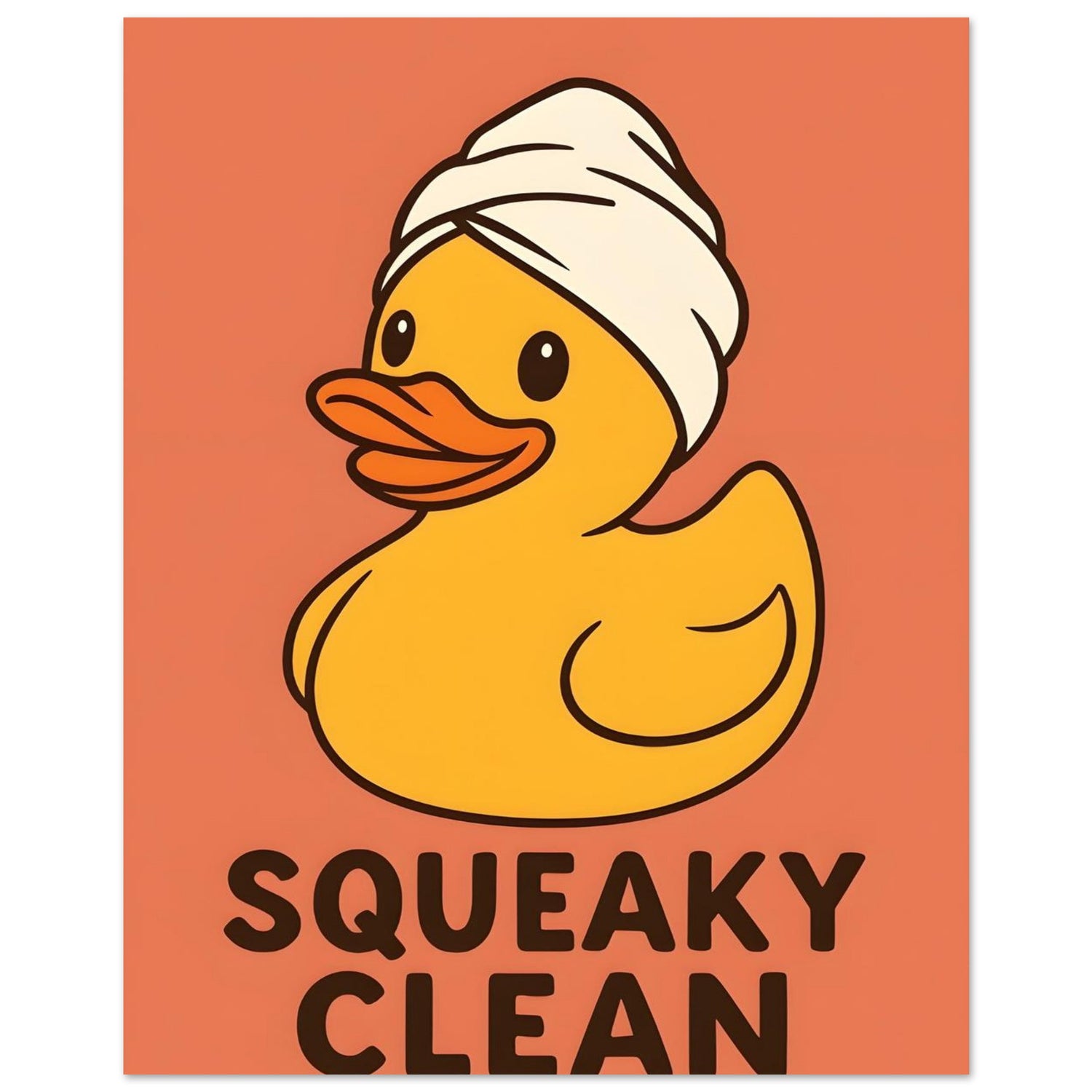 Squeaky Clean Poster - Fun Bathroom Art - Perfect for Home Decor 40x50 cm 16x20″ Orange