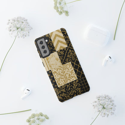 Phone Case, Luxury Black and Gold Festive Design for Christmas Gift, Holiday Decor, Tough Cases, Winter Celebration, Elegant iPhone Cover