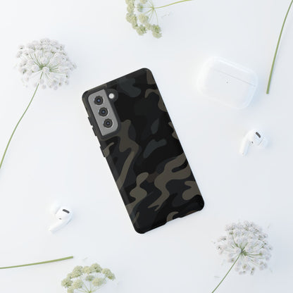 Black Camouflage Phone Case for iPhone, Samsung and Google Pixel