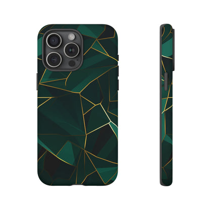 Emerald Veil - Geometric Luxe Phone Case iPhone 15 Pro Max Matte