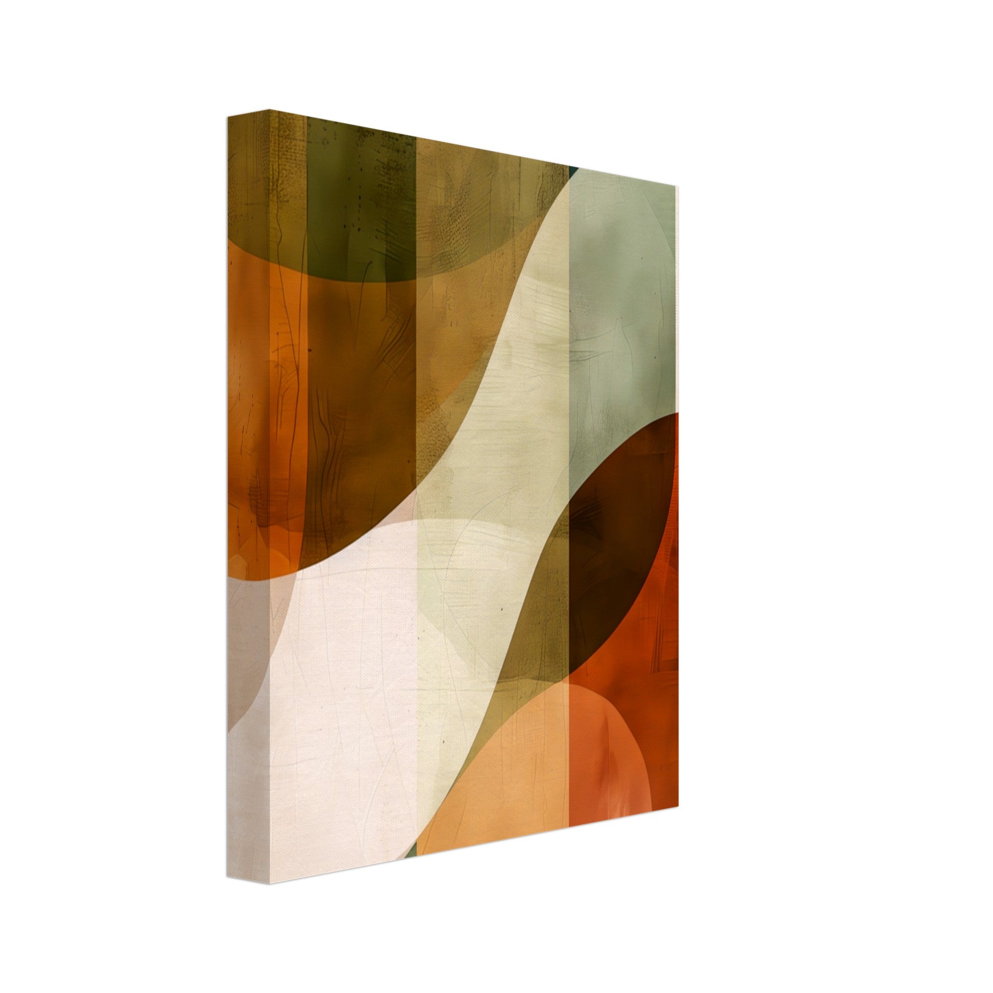 Autumn Currents – Abstract Earth Tone Flow Canvas Art 20x25 cm 8x10″