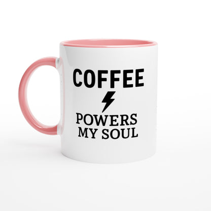Coffee Powers My Soul Mug - Handmade Ceramic Cup - Perfect Gift for Coffee Lovers