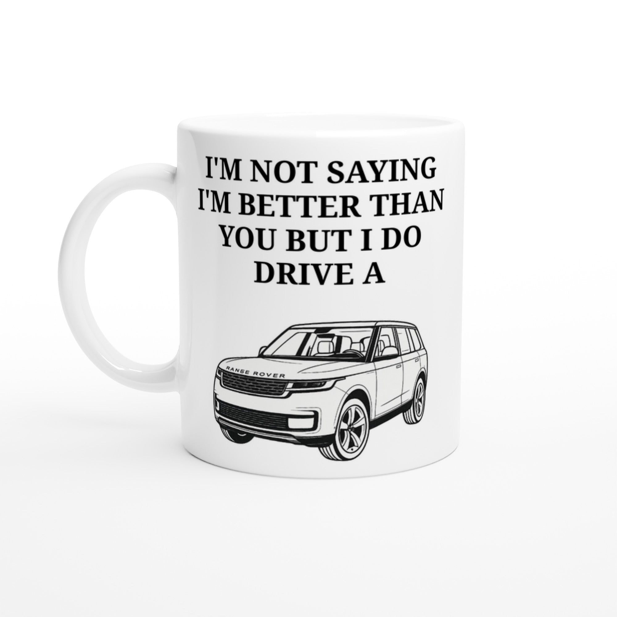 Funny Range Rover Mug – 11oz Luxury Car Driver Gift, Bold Statement Coffee Cup, Land Rover, Range Rover Gen 3 Lover Gift for Him or Her Ceramic White