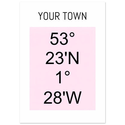 Personalized Map or Custom Location Coordinates Poster Print | Minimalist Unframed Wall Art Decor A3 A4 A5