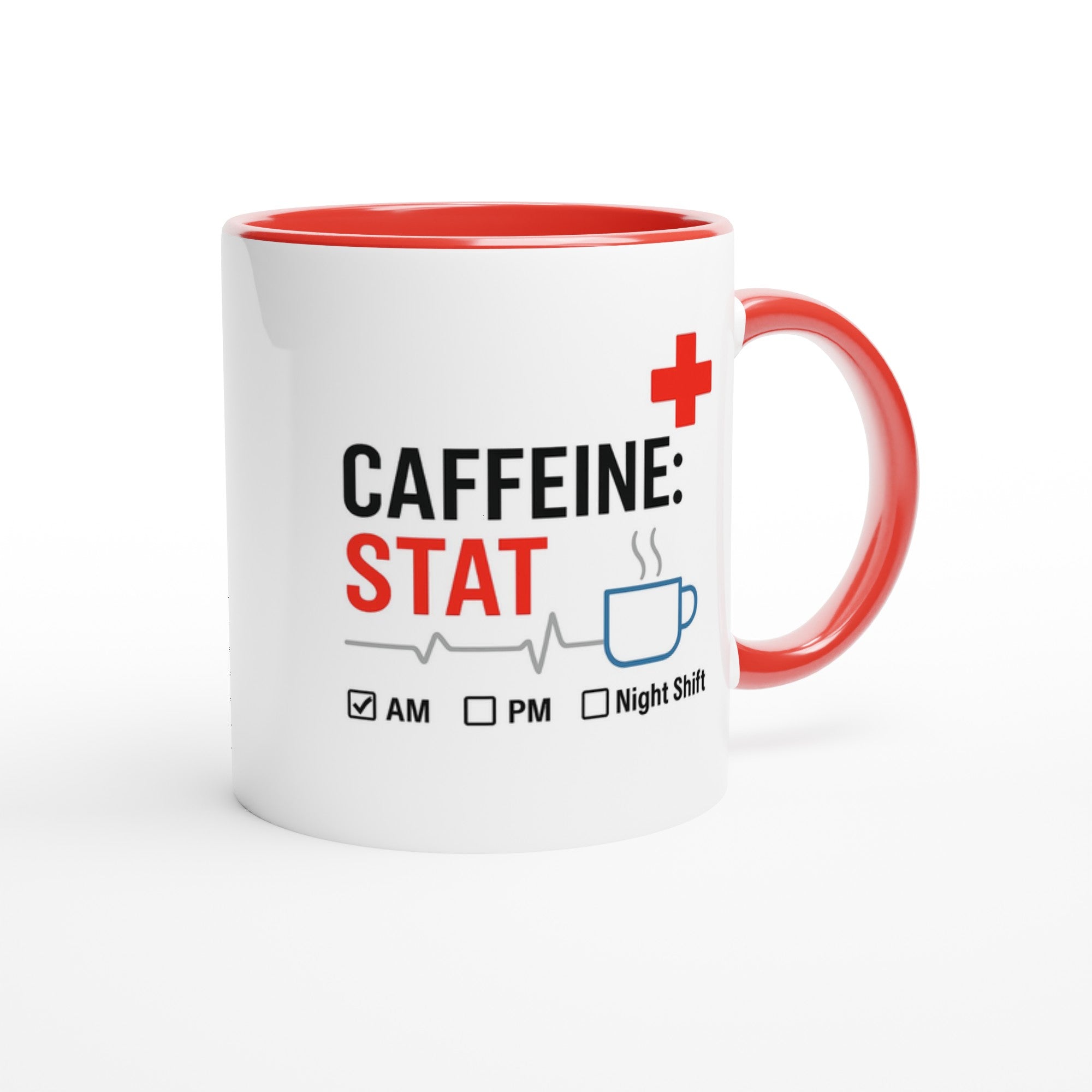 Funny Nurse Mug - Caffeine STAT Coffee Cup - Gift for Day Night Shift Healthcare Heroes - NHS