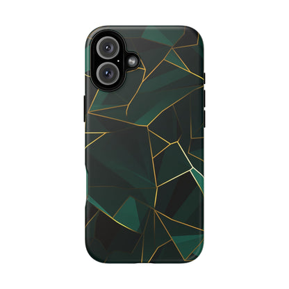 Emerald Veil - Geometric Luxe Phone Case iPhone 16 Plus Matte