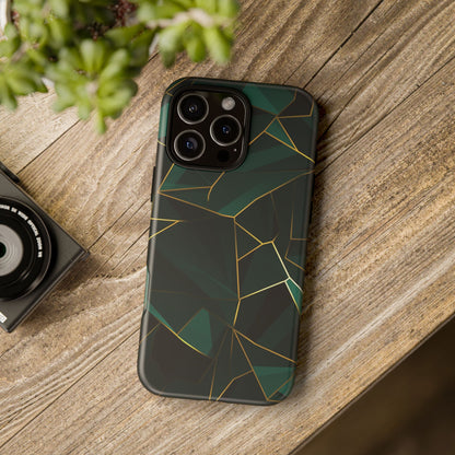 Emerald Veil - Geometric Luxe Phone Case